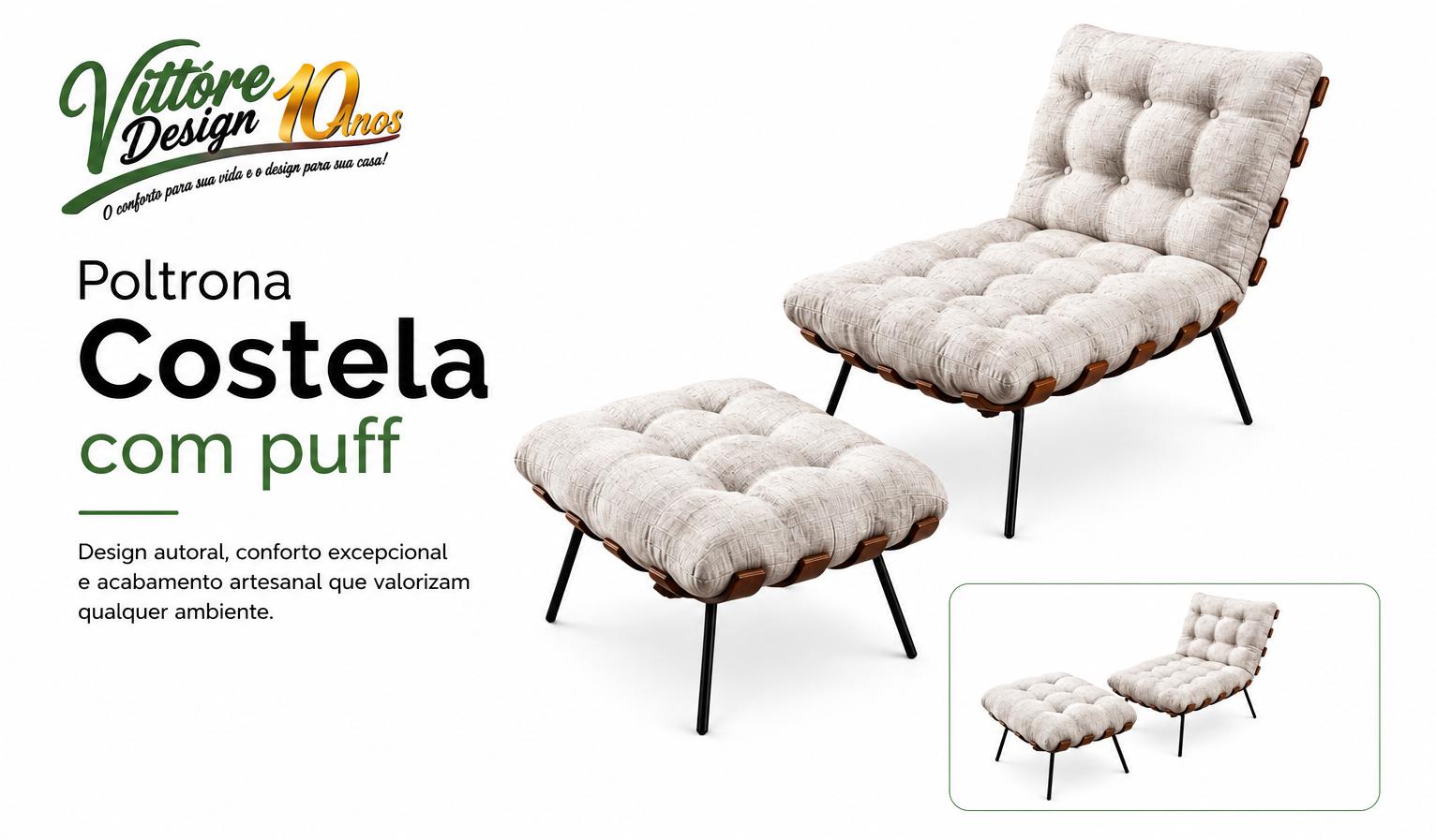 Poltrona Costela com Puff